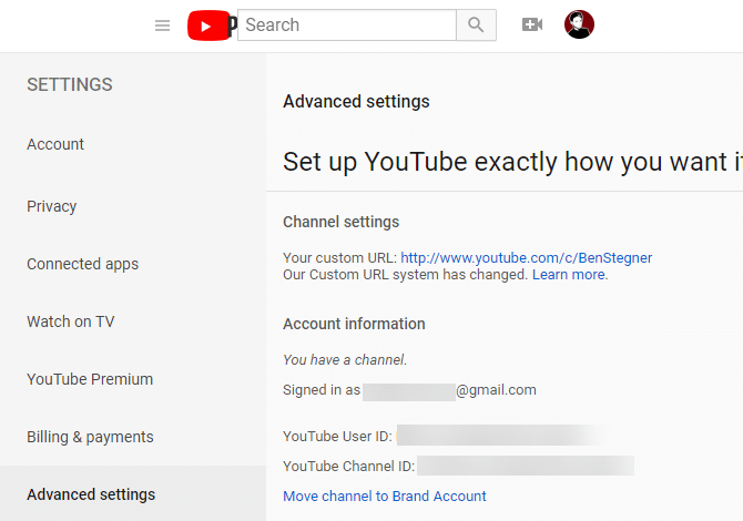 YouTube-Custom-Channel-URL