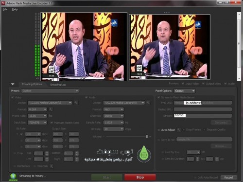 Adobe flash media live encoder настройка